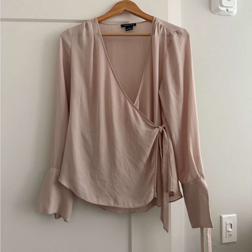Trouve Light Pink Wrap Blouse